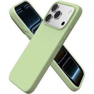ORNARTO Compatible with iPhone 17 Pro Case 6.3", Slim Liquid Silicone 4 Layers Full Covered Soft Gel Rubber Shockproof Cover, Protective Phone Case for iPhone 17 Pro-Matcha