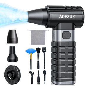 Compressed Air Duster 4-Gear Adjustable 300000RPM Electric Air Duster Rechargeable Brushless Motor Mini Cordless Air Blower for Keyboard, Electronics,Car and Home Cleaning Replaces Compressed Air Can