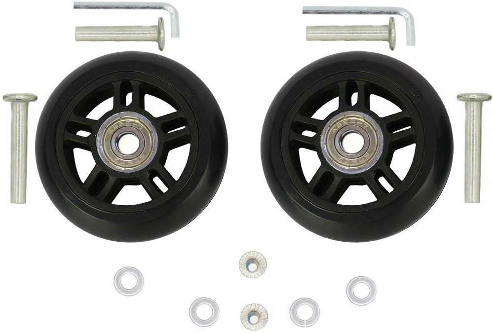 ORO 1 Pair Luggage Wheels Replacement 84x24mm(3.31"x0.94") with 8mm(0.31") Bearings Wheels for Suitcase and Inline Outdoor Skate