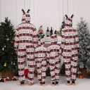 VNVNE Matching Christmas Onesie Pajamas for Family/Couples/Women/Men, Xmas Holiday Reindeer Striped Adults Pjs Sleepwear (M)