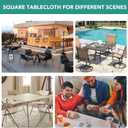 LUSHVIDA 2 Packs Vinyl Card Tablecloth with Flannel Backing 48x48 inch - Waterproof Plastic Picnic Table Cover for Square Folding Table Cloth with Elastic Corners, Teal