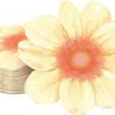 Qilery 100 Pcs Flower Shaped Napkins Disposable Floral Paper Napkins Spring Decorative Flower Tableware for Wedding Bridal Baby Shower Birthday Summer Dinner Party Decor(Light Yellow)