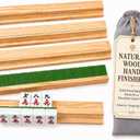 Wooden Mahjong Racks with Magnetic Pushers Set of 4 for American Mahjong, Smooth Tile Pushing, Keeps Tiles Neat, Solid Wood Mahjong Rack Set for Game Night & Mahjong Lovers（18in）