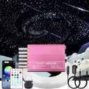 Upgraded Starlight Headliner Kit Twinkle + Meteor All in One Fiber Optic Lights,16W APP & Remote Control + Music Effect 650 pcs (0.03*0.04*0.06in)*9.8ft Star Lights for Car Truck/Cinema Restaurant