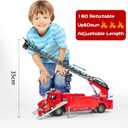Toy Fire Truck Toddler Rescue Firetruck - Fire Engine Toy with Water Pump STEM Education Lights & Sounds Transformer Ejector Truck Car Race Track Kids Ages 3-5 6 7 8 Year Old Christmas Birthday Gift
