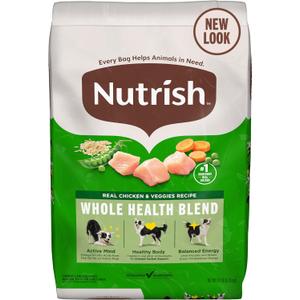 2 x Nutrish Real Chicken & Veggies Recipe Whole Health Blend Dry Dog Food, 14 lb. Bag, (Rachael Ray) (EXP 02/02/27)