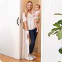Retractable Baby Gate Perma Child Safety 33" Tall x 55” Wide, Mesh, for Stairs, Doorways, Dogs, Pets, Indoor, Outdoor, One-Handed Operation, Locking, Easy Install, Hardware Mount, White