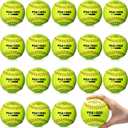 18 Pcs Sports Practice Softballs Leather Covered Training Ball Slow Pitch Softball Balls for Games, Practice and Training (11 Inch)