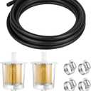 3/8Inch (10MM) ID Fuel Line kits,6Ft Fuel Line&2Pcs Gas Inline Fuel Filter Fits 3/8inch&4 Pcs Mini Adjustable Fuel Hose Clamps for Motorcycles,ATV,Lawn Mowers,Small Tractors Garden Tillers
