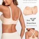 COOL CUTE Jelly Bras for Women No Underwire Sexy V-Neck Mesh Comfy Wireless Bralettes Seamless Everyday Tshirt Bra (Beige, M)