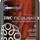 OmniBiotics Zinc Picolinate 30mg Supplement – High Absorption Zinc for Immune System, Healthy Skin, and Energy Support – 180 Vegan Capsules