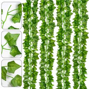 DearHouse 24 Pack 168Ft Artificial Ivy Vine Greenery Garlands Fake Plants Hanging Greenery Vine Leaves for Home Bedroom Office Wedding Wall Decor