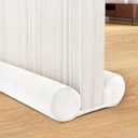 FOHOM Under Door Draft Stopper for Bottom of Door,Door Noise Stopper Blocker Cold Air Light Smell Sound Double Side Door Sweep, 30'' to 36'' Adjustable Gap Filler (White)