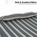 GAFETE Hammock 2 Person Quilted Fabric Hammocks for Outside, Double 12ft Hammocks with Spreader Bar, Large Removable Pillow, Storage Bag, Carabiners, Max 475 lbs Capacity (Mountain Mist Gray)
