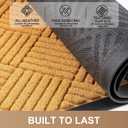 Large Door Mat Indoor Outdoor Entrance, 6’x 3' Heavy Duty Front Door Mat Outside, Non Slip Rubber Backing Outdoor Mats, All-Season Commercial Floor Mat for Home Office Entryway, Light Brown, 72" x 36"