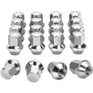 M14x1.5 One-Piece Lug Nuts, 14x1.5 20pcs Chrome Factory Style Wheel Nuts 21mm Hex Fits Ford Mustang Edge Explorer Fusion Maverick Lincoln Aviator MKX MKZ, Replace OE#611-007 ACPZ-1012-D/M OE Wheels (Silver)