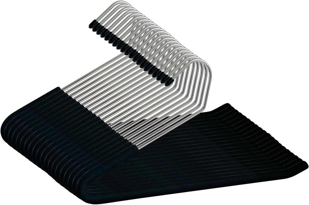 Open Ended Pants Coat Hangers, 20 Pack Non-Slip Foam Padded Pants Hangers, Space Saving Heavy Duty for Jeans, Trousers, Slacks