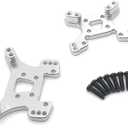 Metal Shock Absorber Set Front and Rear Compatible with 124017 124019 144001 144010 RC Car Upgrade Replacement Parts(Silver)
