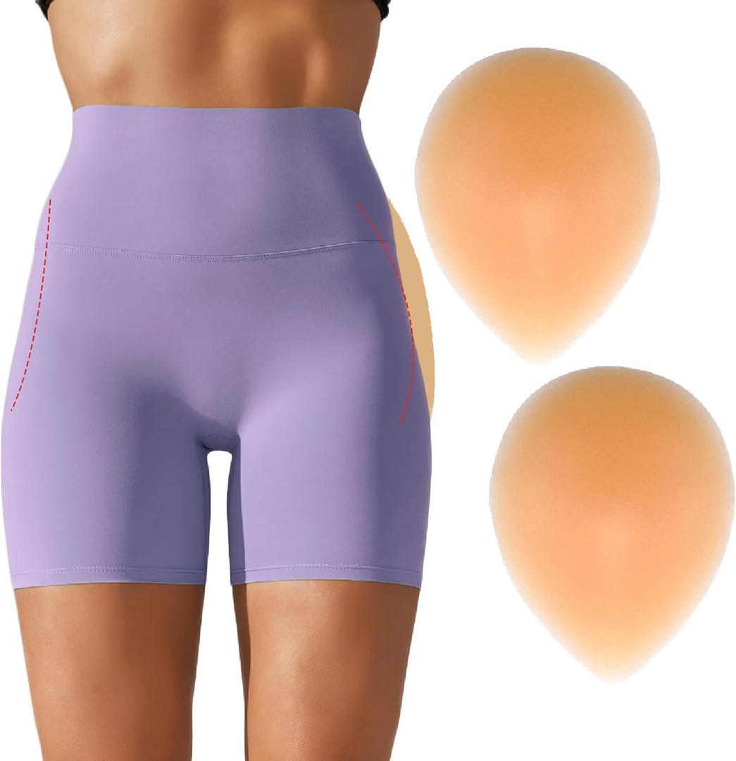 Silicone Hip Pads Adhesive for Women - Reusable Butt Lift Enhancer Pads, Sticky Buttocks Enhancer(2 Pieces) (Beige, L)