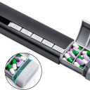 Daviky Travel Pill Organizer - Premium Aluminum 7 Day Weekly Pill Organizer, Daily Pill Case Spill Prevention, Stylish Pill Holder 7 Day Capacity for Medicine, Supplements and Vitamins (Black) (Blcak)