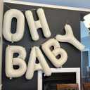 40 Inch Beige OH BABY Balloon for Baby Shower, Large Cream White Oh Baby Balloons Letters with Ribbon, Neutral Ivory Alphabet Oh Baby Balloon Banner Sign for Gender Reveal Backdrop Party Decorations