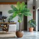 Erimda 30-Year Factory Faux Coconut Tree - 6FT Faux Palm Tree Realistic Thick Trunk & Heavy Duty Leaves, Hand-Carved Bark Texture, Indoor Tropical Decor for Living Room/Store, No Shiny Plastic Look
