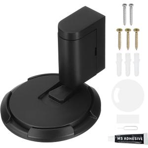 uxcell Magnetic Door Stopper, Silent Magnetic Floor Door Stop with Adhesive, Mechanical Floor Door Stop Shock Absorbing for Bedroom Office Bathroom, Black