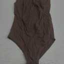 iGENJUN Women's Bodysuit Tops Sleeveless Invisible Zip Up Crew Neck Body suit (Brown) S