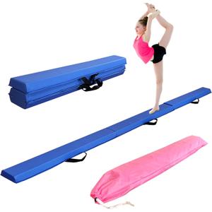 MARFULA 6 FT / 8 FT / 9 FT / 10 FT Folding Gymnastic Balance Beam for Kids with Carry Bag for Home and Club Use (Blue)