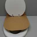 Mayfair Padded Toilet Seat with Chrome Hinges, Soft Vinyl over Wood Core Seat, Made in USA, Elongated, White