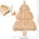 Gadpiparty Christmas Tree Bamboo Serving Tray 12 Inch Holiday Snack Platter Wooden Christmas Candy Dish for Family and Office Party Seasonal Table Decor