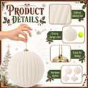 Civaner 4 Pcs Velvet Christmas Ball Ornaments,8 Inch,Beige
