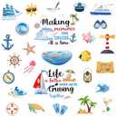 Cruise Door Decorations Magnetic, 27 Pcs Large Nautical Cruise Ship Magnets for Door Funny Carnival Sea Navigation Door Magnets for Door Decorations Fridge Car Cabin Party Supplies