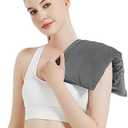 Microwavable Heating Pad with Washable Cover, 8 x 18 Microwave Heating Pad for Neck and Shoulders, Moist Heat Bean Bag Warm Compress for Knee, Joints, Wrist, Abdomen (Dark Gray)