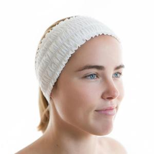Disposable Facial Spa Headbands Individual Wrapped (100, White)