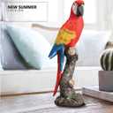 Macaw Tree Clinger Garden Statue, Resin Tropical Bird Figurine - Vibrant Parrot Sculpture for Patio, Lawn, Yard, or Indoor Tabletop Decor