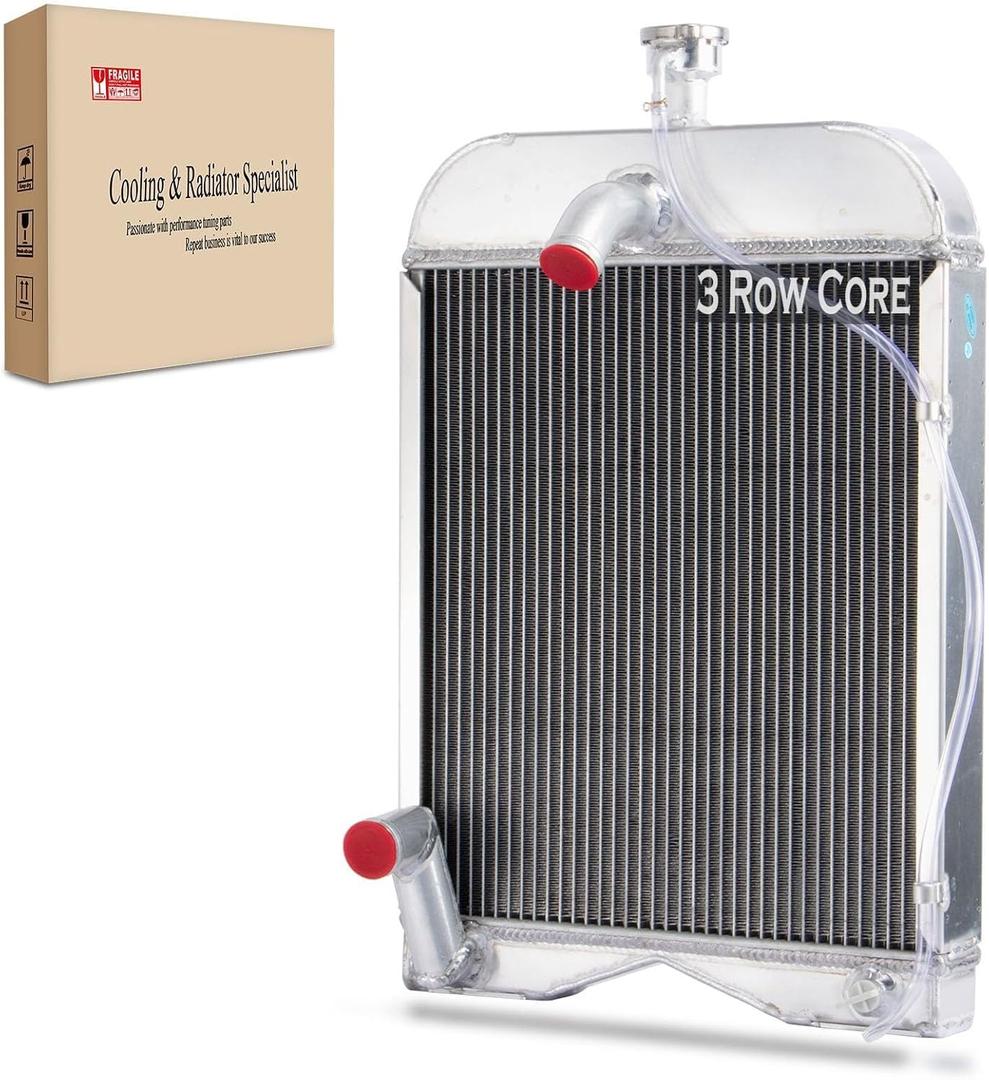 Ford 8N Radiator, 9N Tractor Radiator, Radiator Compatible with Ford 2N 8N 9N Tractor 8N8005, 3 Row Aluminum Core