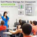 Loghot Aluminum Alloy Pocket Chart Cell Phones Storage Cabinet for Cell Phones, Wall-Mounted Cell Phone Locker Phone Holder with Lock for Classroom, Office, Can be Carried by Hand (48 Slots)
