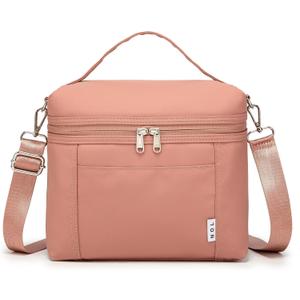 NOL Natural Organic Lifestyle Insulated Lunch Bags for Women Cooler Bag Lightweight Nylon Waterproof Lunch Box For Work (Dark Pink, Medium(normal))