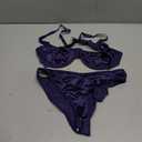 SweatyRocks Women's 2 Piece Satin Lingerie Sets Sexy Silk Underwire Push Up Bra and Panty Sets (M)