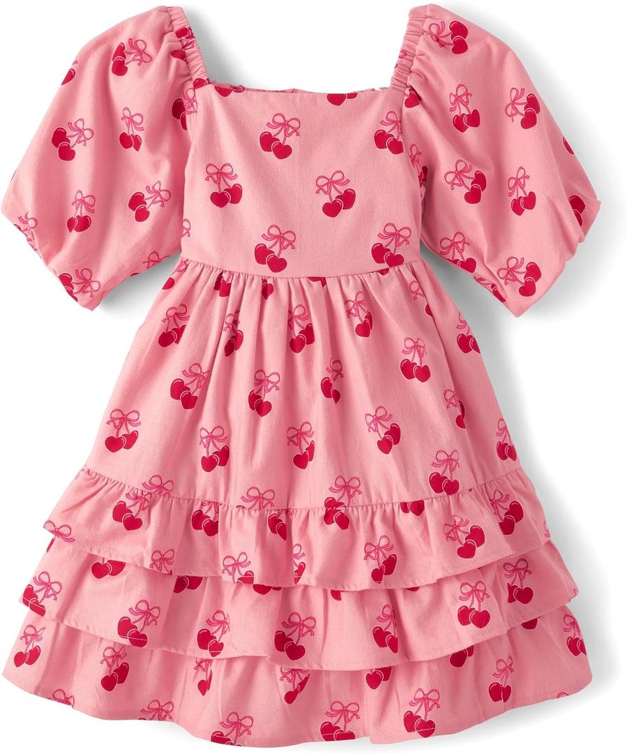 Gymboree Girls' and Toddler Casual Tiered Dresses (Pink, 12-18M)