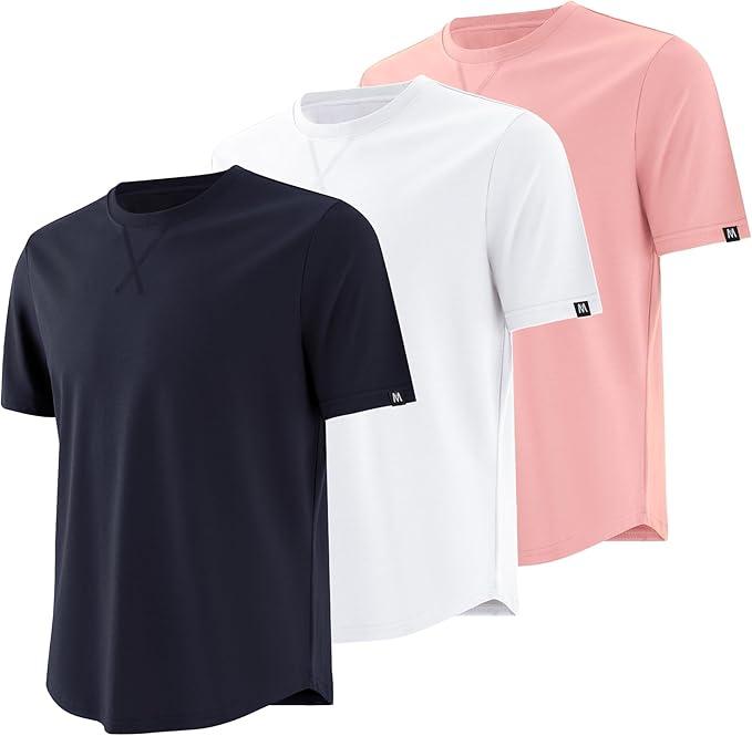MagnaMan Men's 3-Pack Short Sleeve Crew Neck T-Shirts Solid Color Casual Tee Shirts - Ideal for Gym, Work & Daily Life, 3XL 