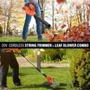 MAXLANDER 20V 12'' Cordless Weed Wacker/Edger and Leaf Blower Combo Kit, 8 Pcs Replacement Spools, 2 x 2.0Ah Batteries & Charger Included, 12'' String Trimmer+leaf Blower Combo