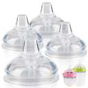 Sippy Spout Nipples for Comotomo Baby Bottles,100% Soft Silicone Sippy Cup Nipples,Variable Flow Conversion Nipple,6+ Months,4 Count