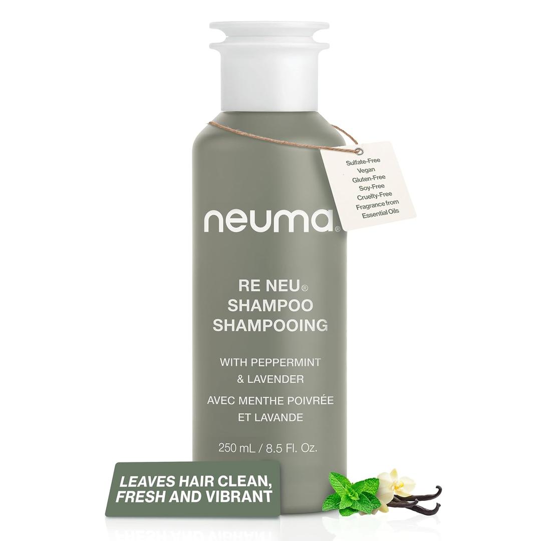 Neuma Re Neu Sulfate-Free Shampoo for Build Up Removal & Scalp Care | Clarifying Shampoo with Peppermint & Lavender | Vegan & Color-Safe Formula for All Hair Types (8.5 Fl Oz (Pack of 1))