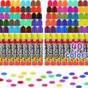 Crtiin 80 Pack Dot Markers 40 Assorted Colors Daubers 0.4 oz Dot Marker Art Bulk Bingo Game Supplies for Toddlers Kids Preschool Adults Classroom DIY Painting Coloring Drawing Craft Gift (Rainbow)