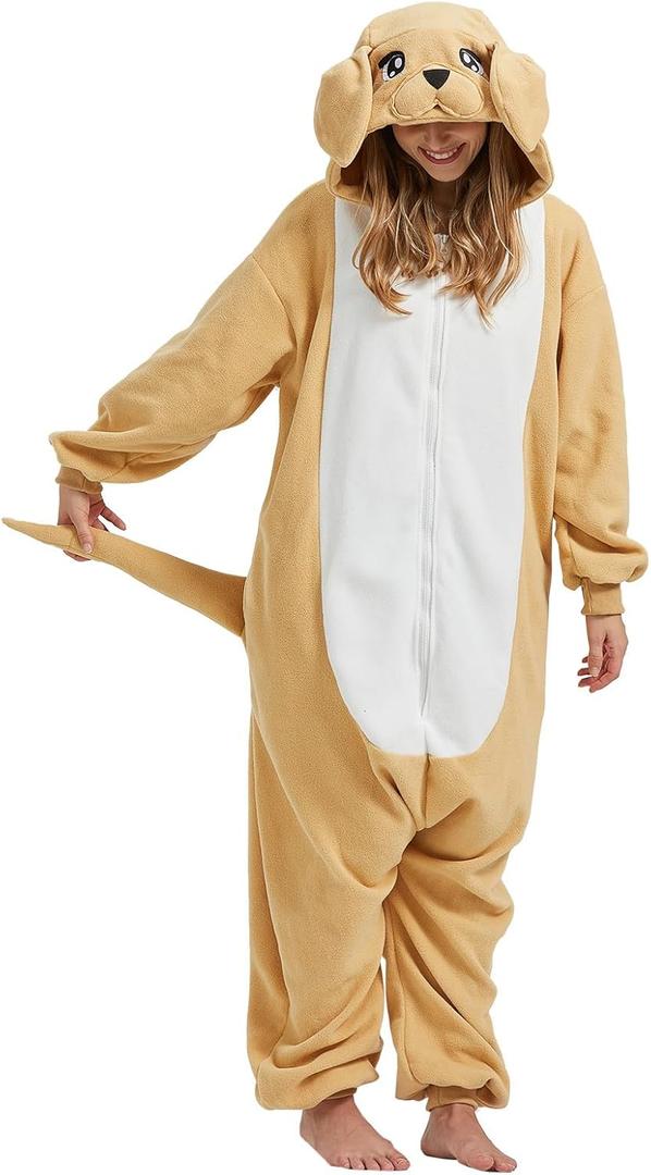Golden Retriever Dog Onesie Pajamas Halloween Costume Unisex Cartoon Dog Animal Christmas Cosplay (Small)