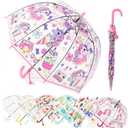 MRTLLOA Kids Clear Bubble Umbrella with an Easy Grip Curved Handle, Safety Transparent Dome Bubble Umbrella for Toddler Boys Girls