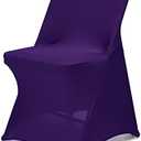 Babenest Spandex Folding Chair Covers Upgraded 10 PCS Universal Stretch Washable Fitted Chair Slipcovers Protector for Wedding, Holidays, Banquet, Party, Celebration (Purple)
