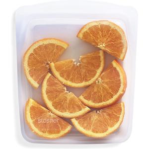 Stasher Silicone Reusable Storage Bag, Quart Bag, Reusable Freezer Bag, Microwave, Dishwasher, Oven Safe, Sous Vide, Eco Friendly, Food-safe Silicone Snack Bag, Food Storage Bag, 64 oz, Clear